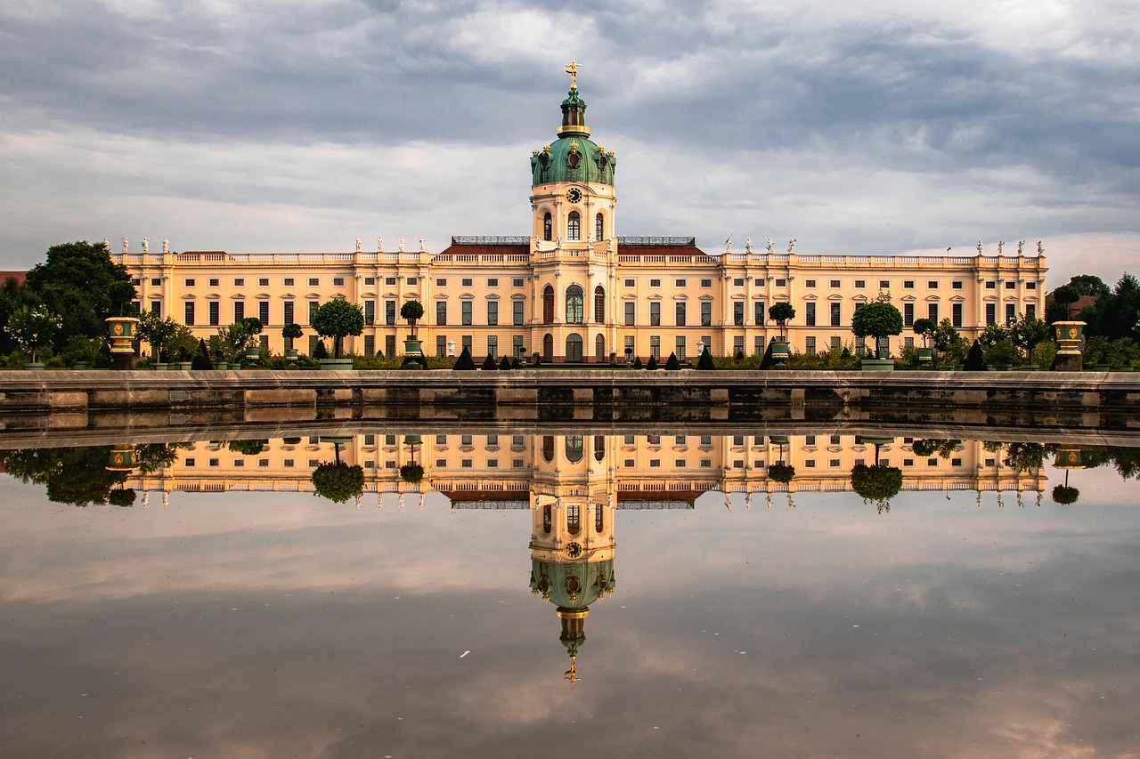 building, monument, attraction, park, nature, charlottenburg palace, schloss charlottenburg, charlottenburg, berlin, germany, architecture, history, landmark, interesting, historically, garden, landscape, palace, tourism, travel